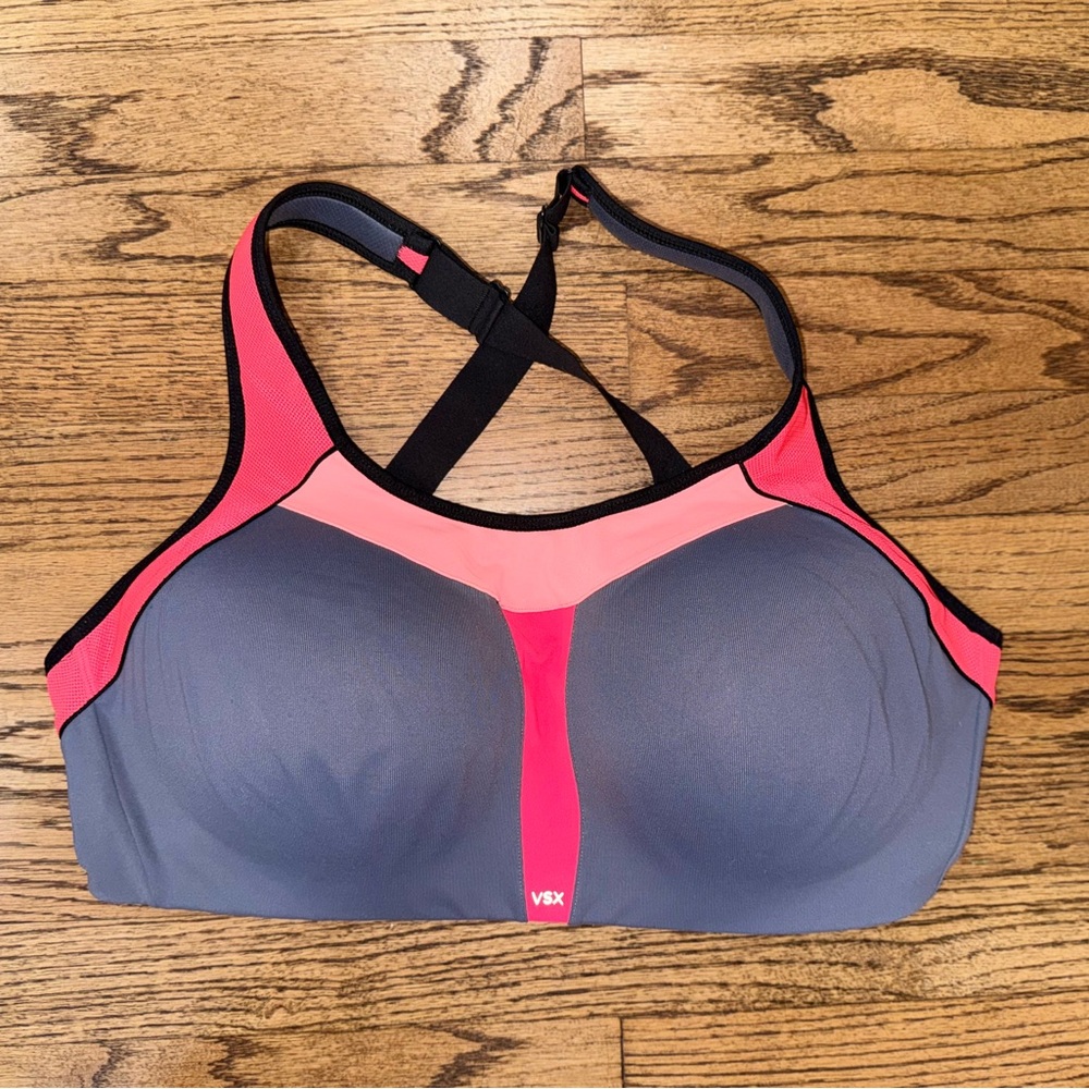 VSX Women's Gray and Pink Sports Bra